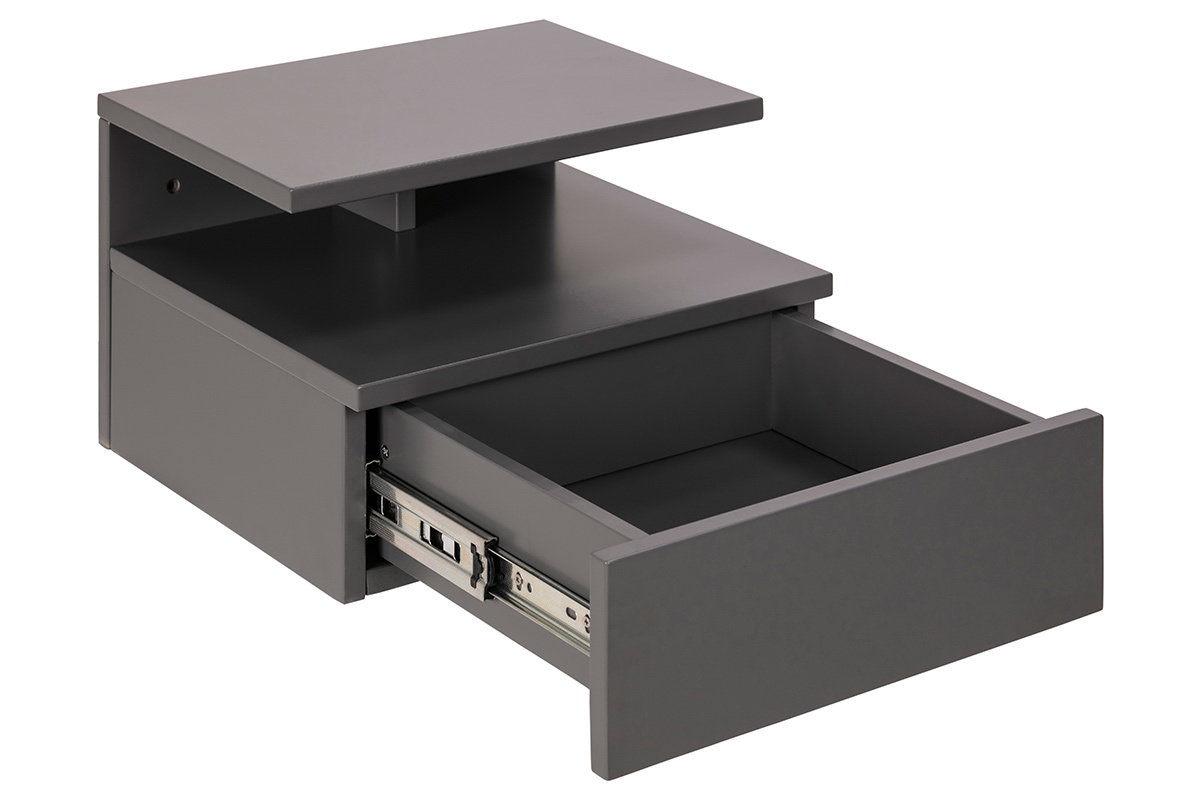 Comodino a parete design laccato opaco grigio MITSY
