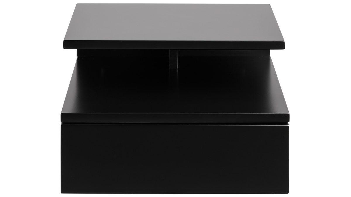 Comodino a parete design laccato opaco nero MITSY