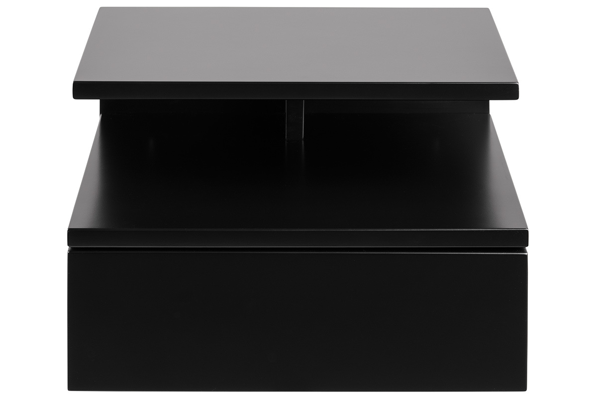 Comodino a parete design laccato opaco nero MITSY