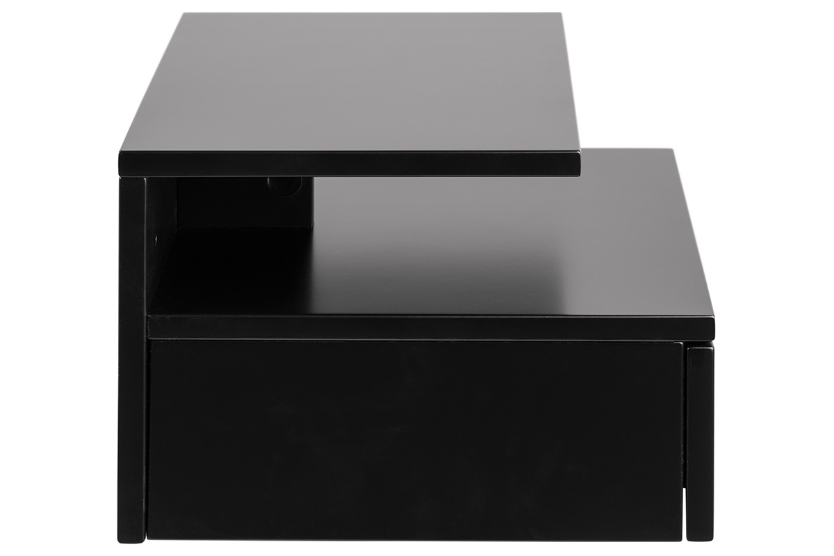 Comodino a parete design laccato opaco nero MITSY