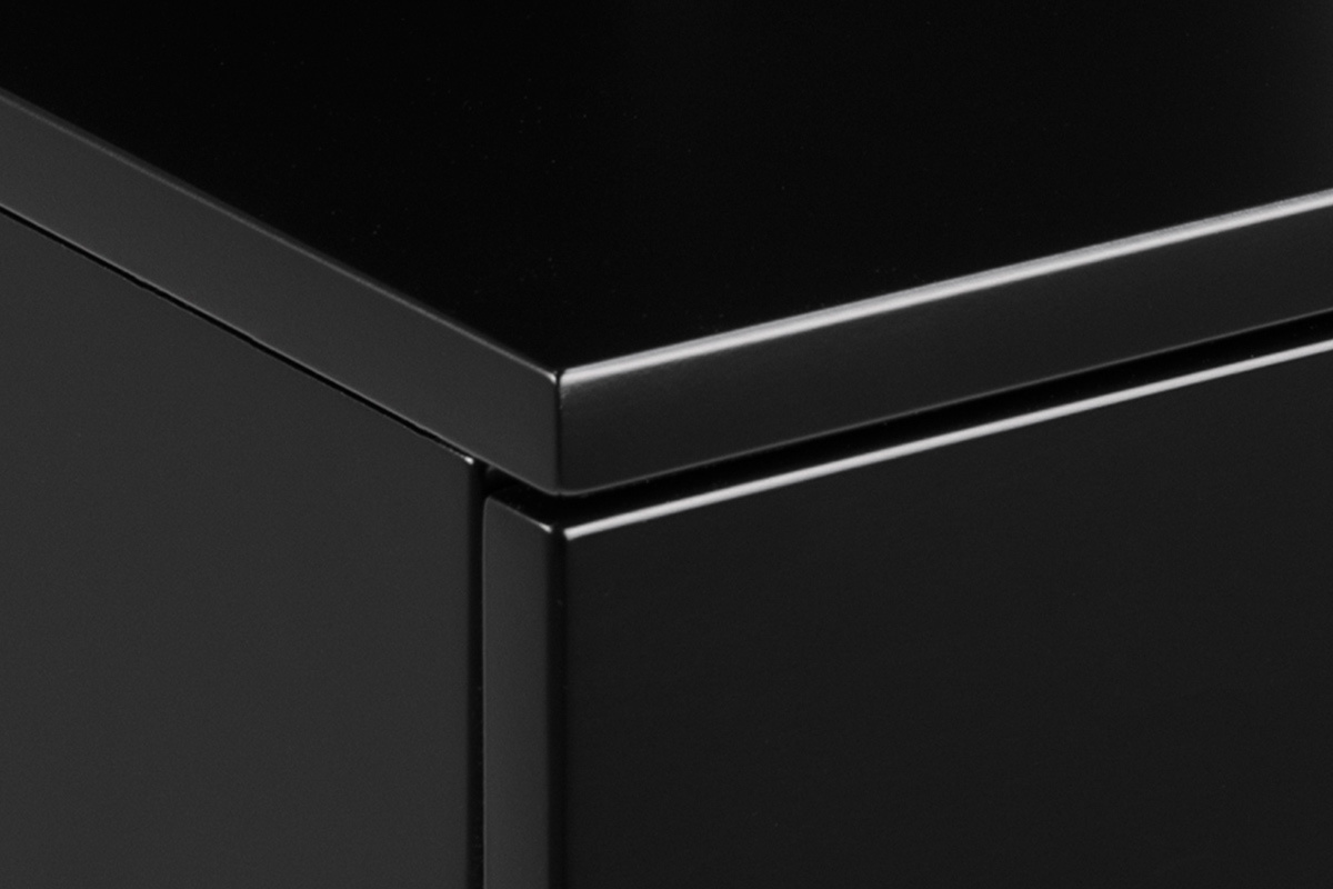 Comodino a parete design laccato opaco nero MITSY