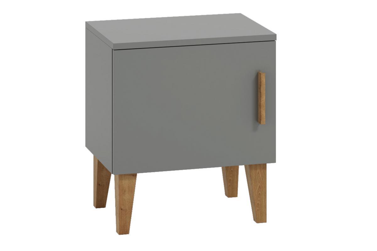 Comodino bambino grigio e base rovere ELIAS