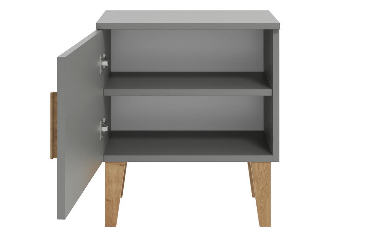 Comodino bambino grigio e base rovere ELIAS