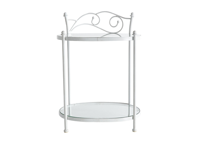 Comodino barocco bianco in metallo VENEZIA - Comodino barocco bianco in metallo VENEZIA