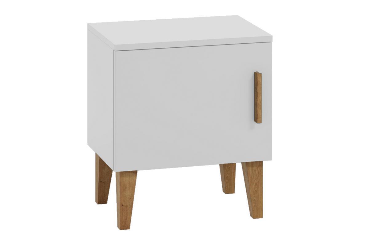 Comodino bianco e base rovere ELIAS