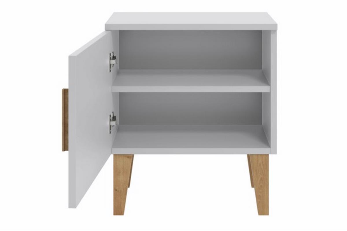 Comodino bianco e base rovere ELIAS