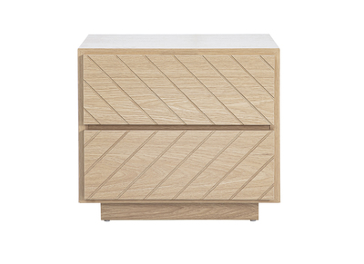 Comodino con cassetti finitura legno quercia chiaro MATALA