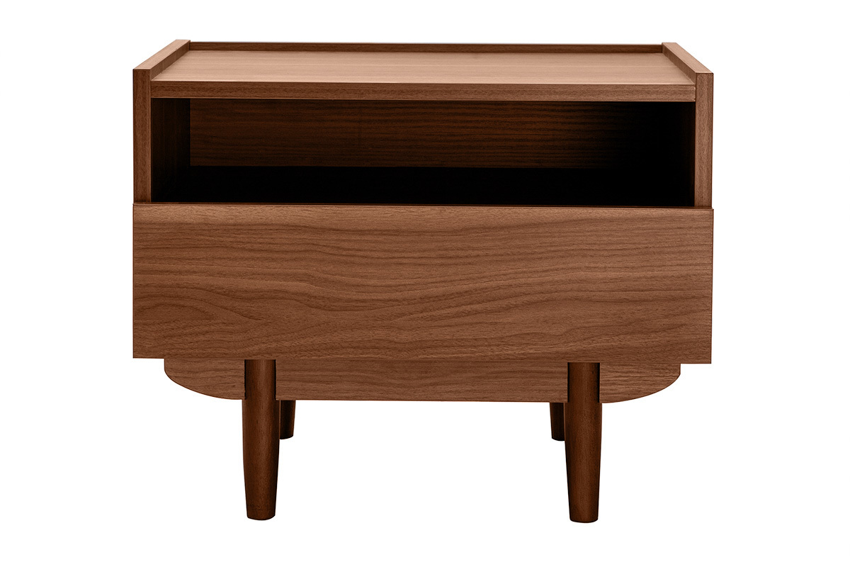 Comodino con cassetto in legno scuro SANAA