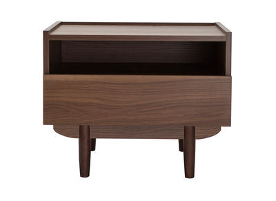 Comodino con cassetto in legno scuro SANAA