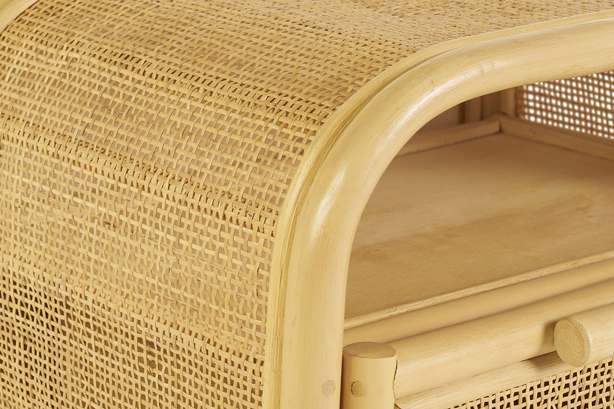 Comodino con cassetto in rattan L45 cm LUWAK