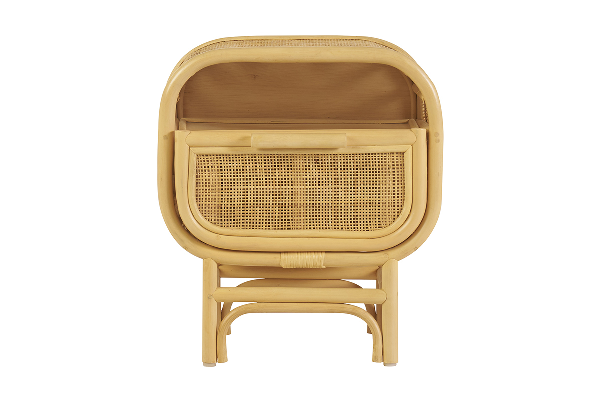 Comodino con cassetto in rattan L45 cm LUWAK