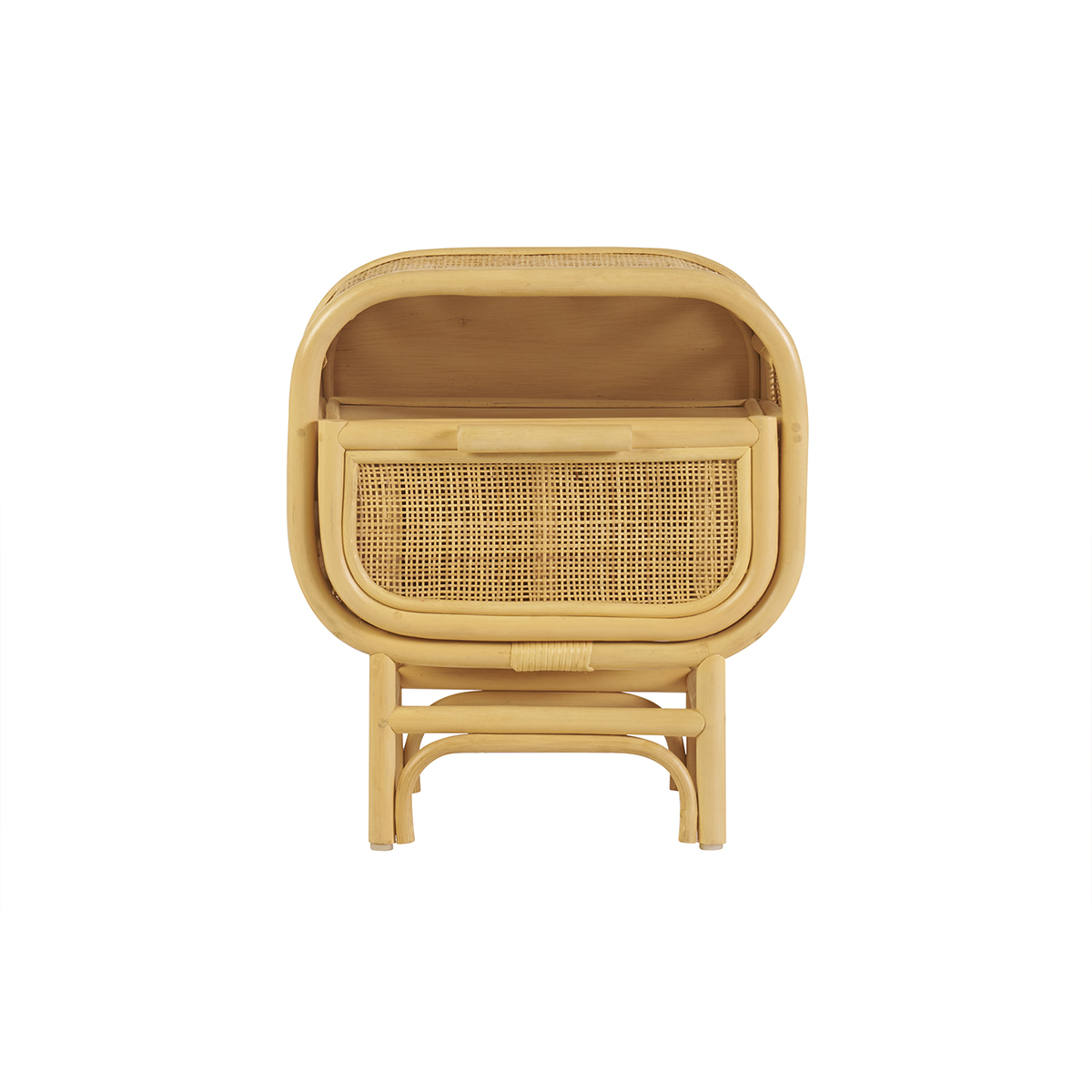 Comodino con cassetto in rattan LUWAK