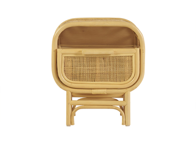 Comodino con cassetto in rattan LUWAK