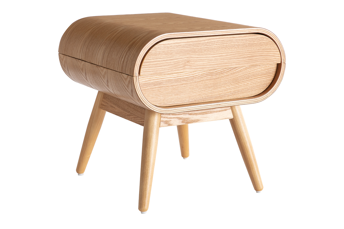 Comodino con cassetto vintage legno chiaro (set di 2) BJORG