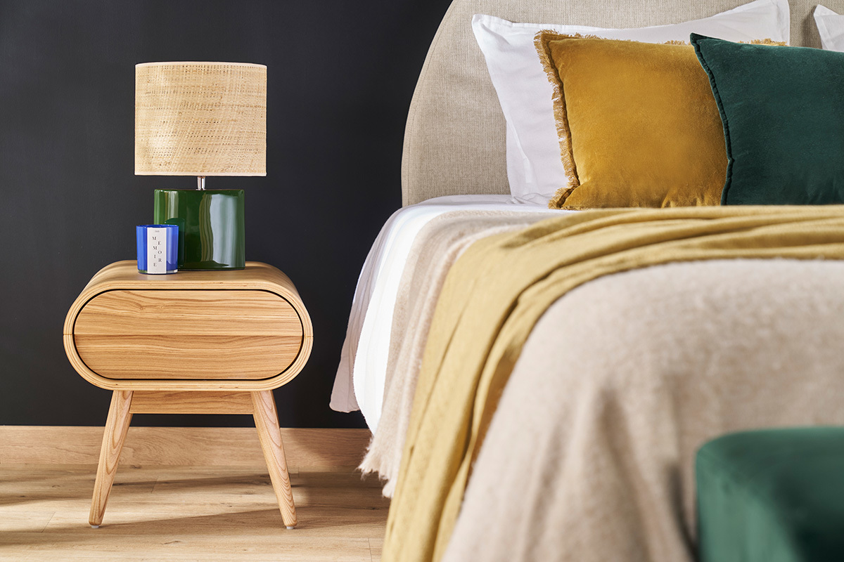 Comodino con cassetto vintage legno chiaro (set di 2) BJORG