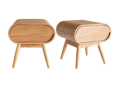 Comodino con cassetto vintage legno chiaro L45 cm (set di 2) BJORG