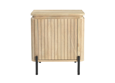 Comodino con contenitori in legno massello di mango e metallo nero MERIDA