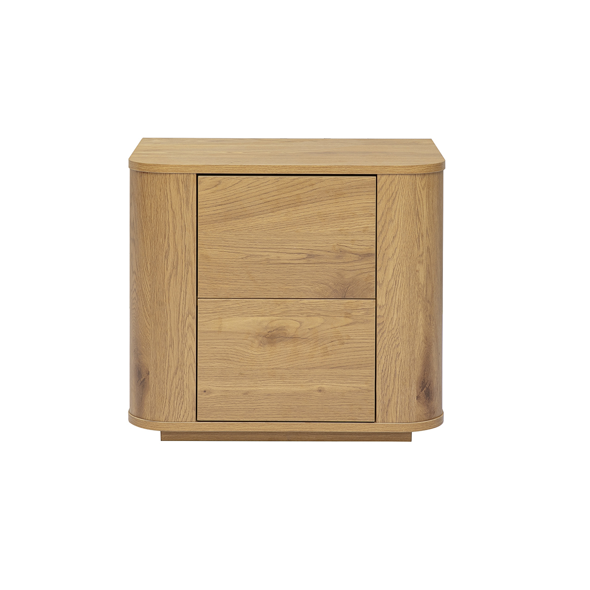 Comodino con vani portaoggetti 2 cassetti finitura legno chiaro rovere NEGAN