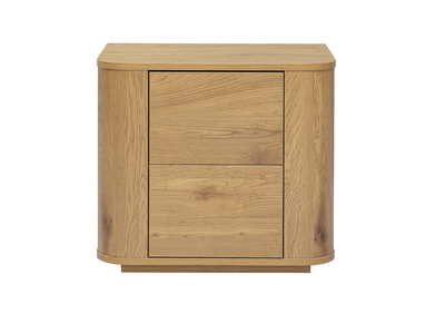 Comodino con vani portaoggetti 2 cassetti finitura legno chiaro rovere NEGAN