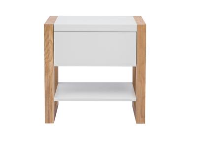 Comodino design colore bianco e quercia ARMEL