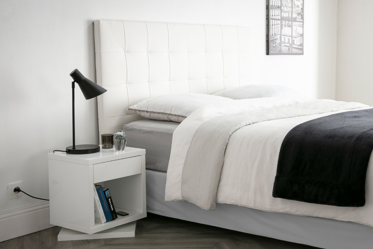 Comodino design girevole bianco lucido MAX