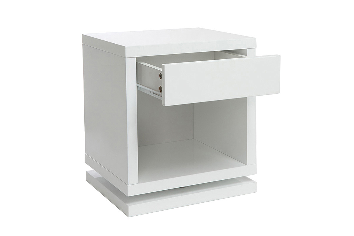 Comodino design girevole bianco lucido MAX