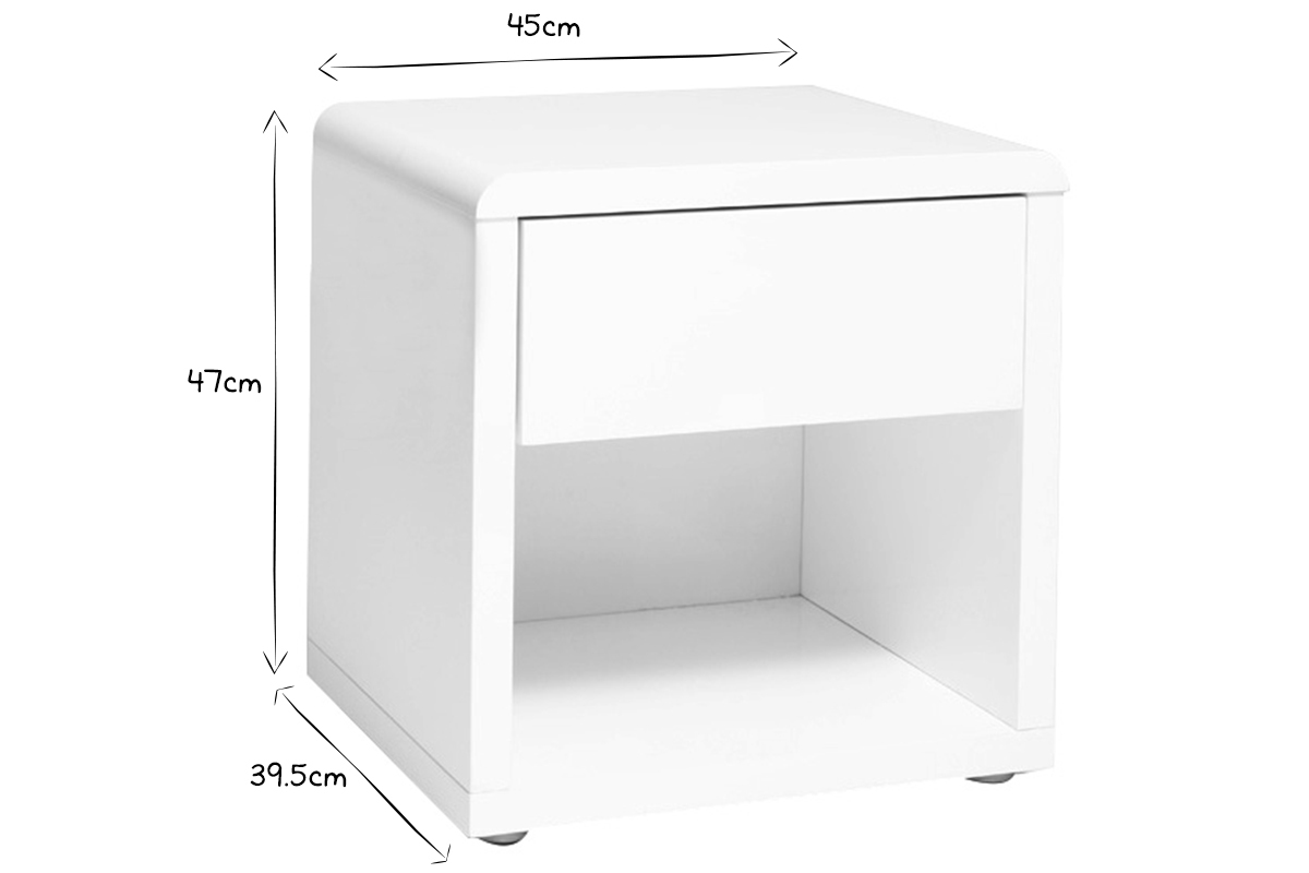 Comodino design laccato bianco ELIAH