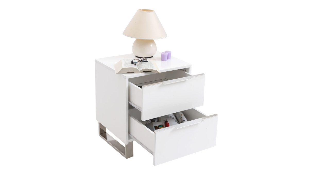 Comodino design laccato bianco HALIFAX