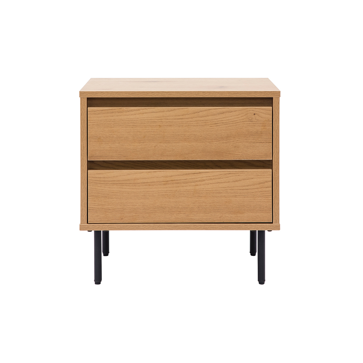 Comodino finitura legno chiaro rovere 2 cassetti ARAGON