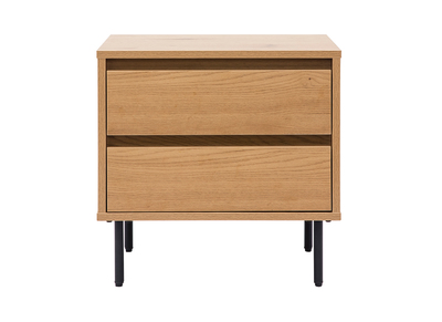 Comodino finitura legno chiaro rovere 2 cassetti ARAGON