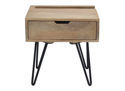 Comodino in mango e metallo nero VIBES