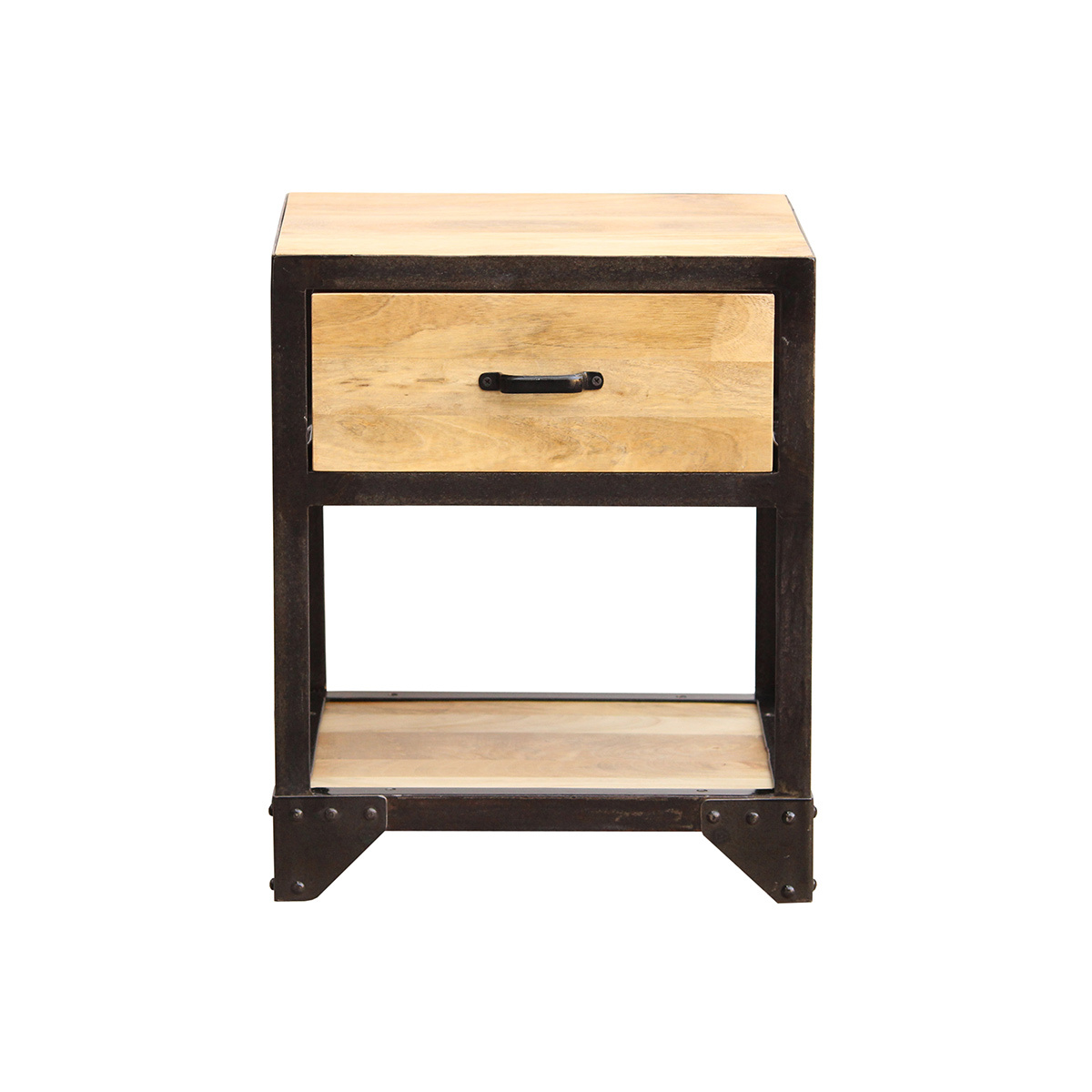 Comodino legno e metallo INDUSTRIA