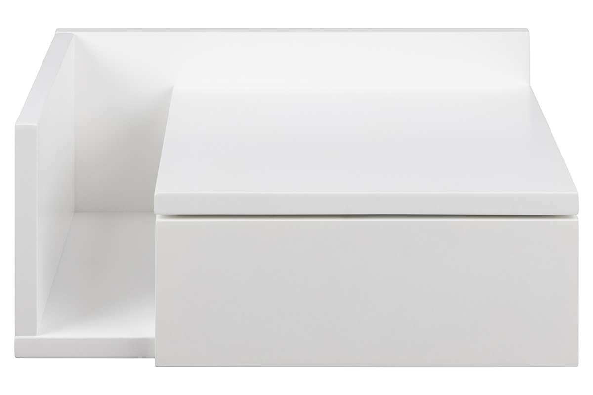 Comodino pensile bianco con cassetto L40 cm NASTY
