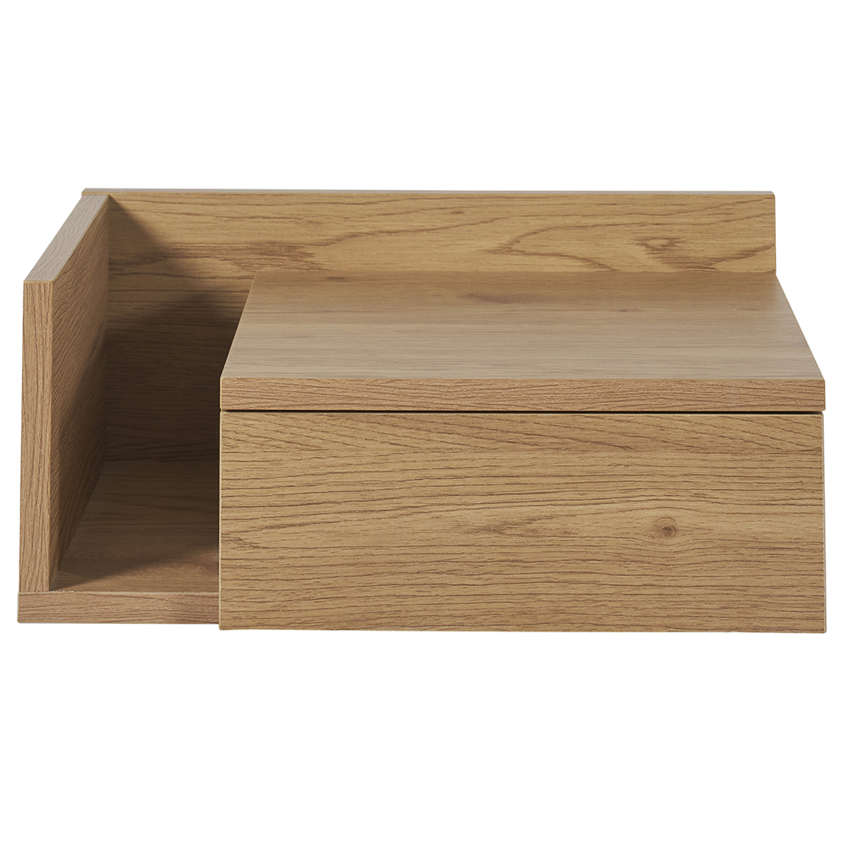 Comodino pensile finitura legno rovere chiaro con cassetto NASTY