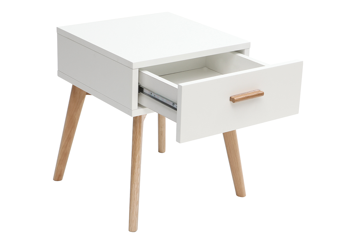 Comodino quercia e bianco GILDA