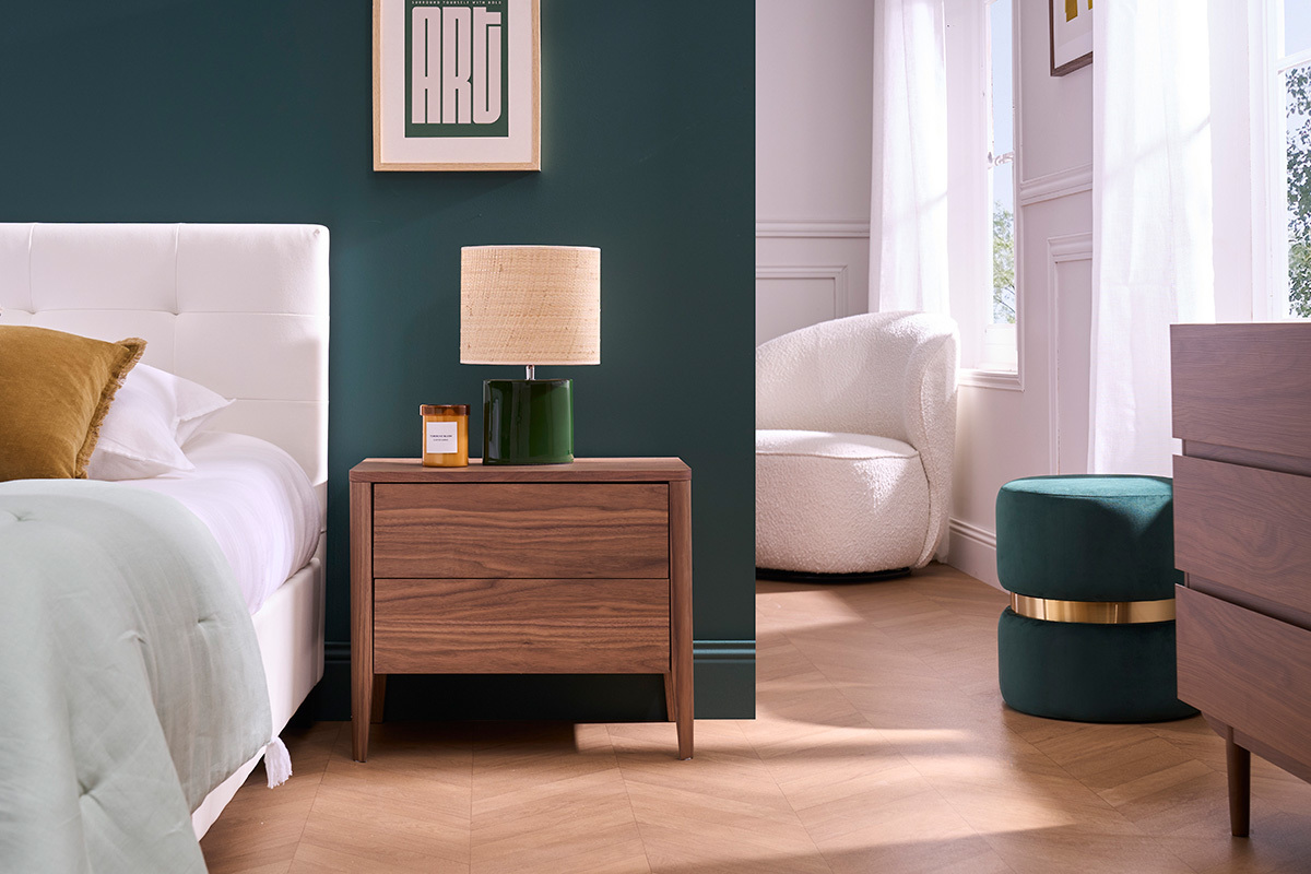 Comodino scandinavo 2 cassetti BENJA