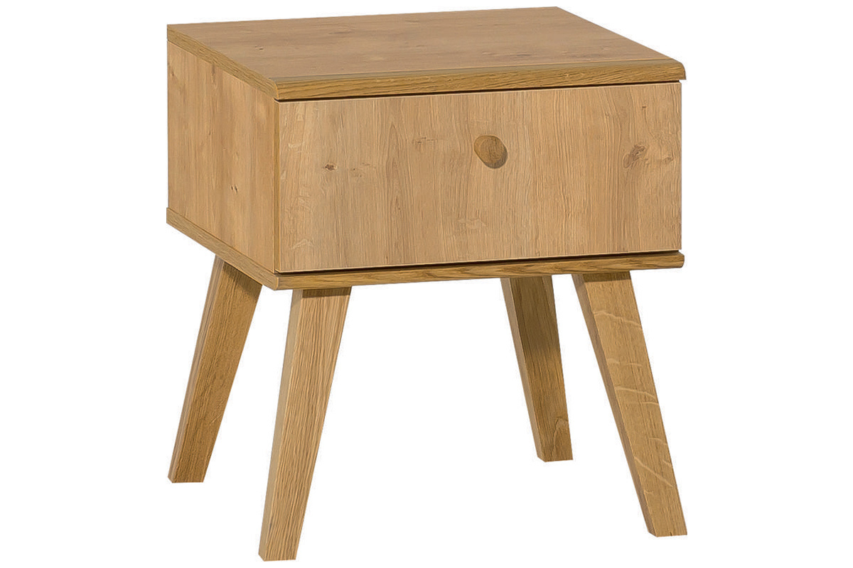 Comodino scandinavo a 1 cassetto in rovere MAHE