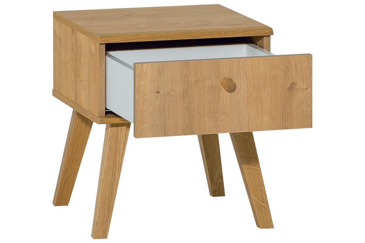 Comodino scandinavo a 1 cassetto in rovere MAHE