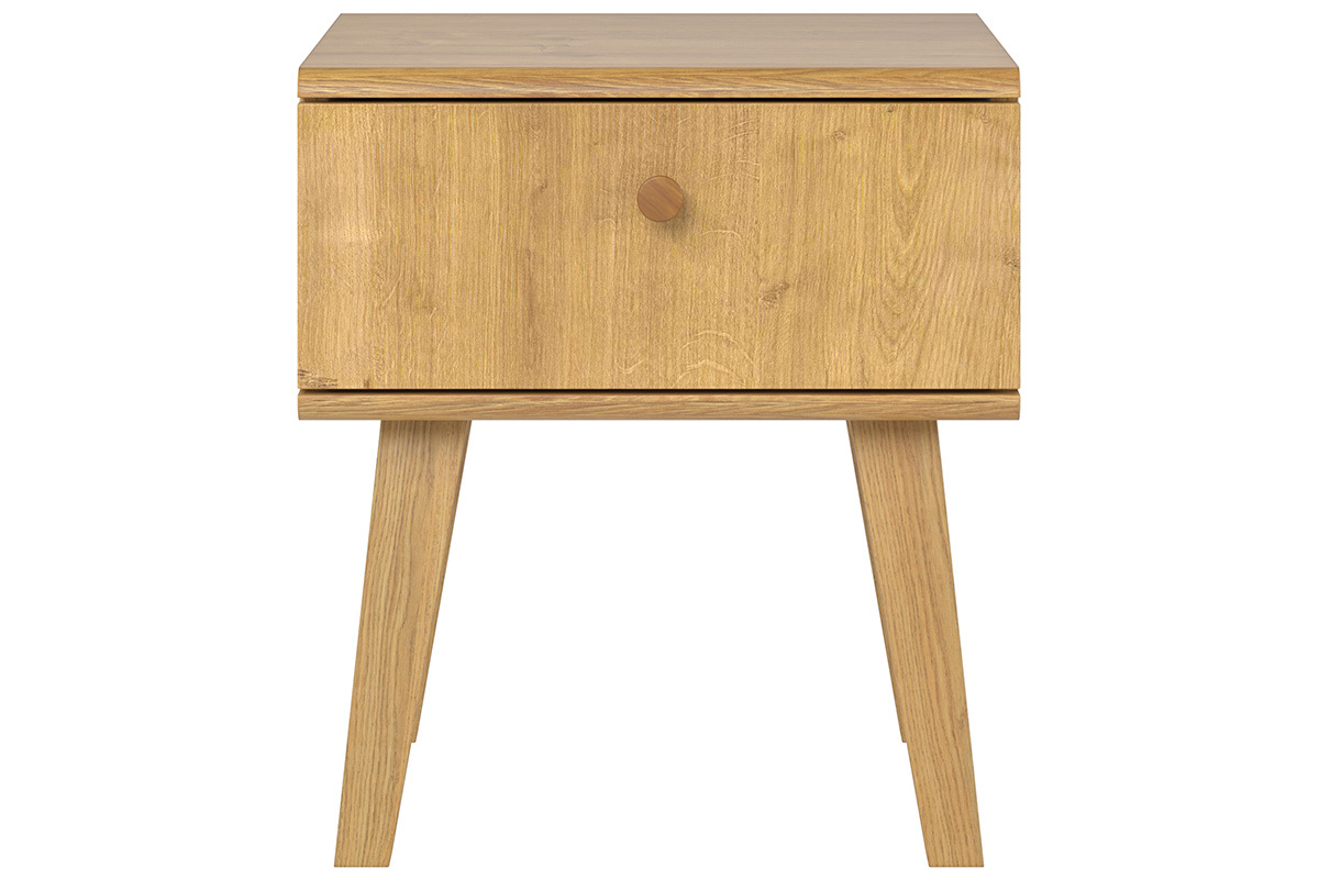 Comodino scandinavo a 1 cassetto in rovere MAHE
