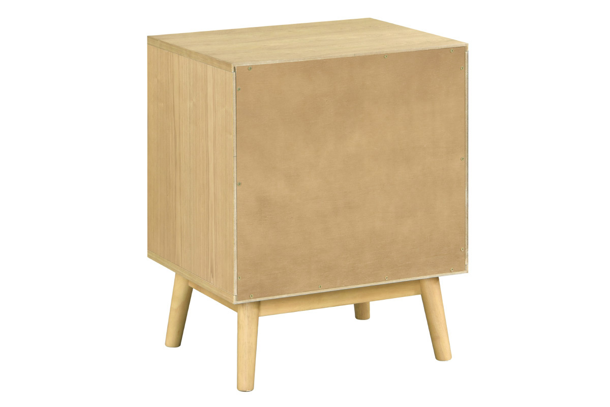 Comodino scandinavo a 2 cassetti in legno chiaro e bianco TALIA