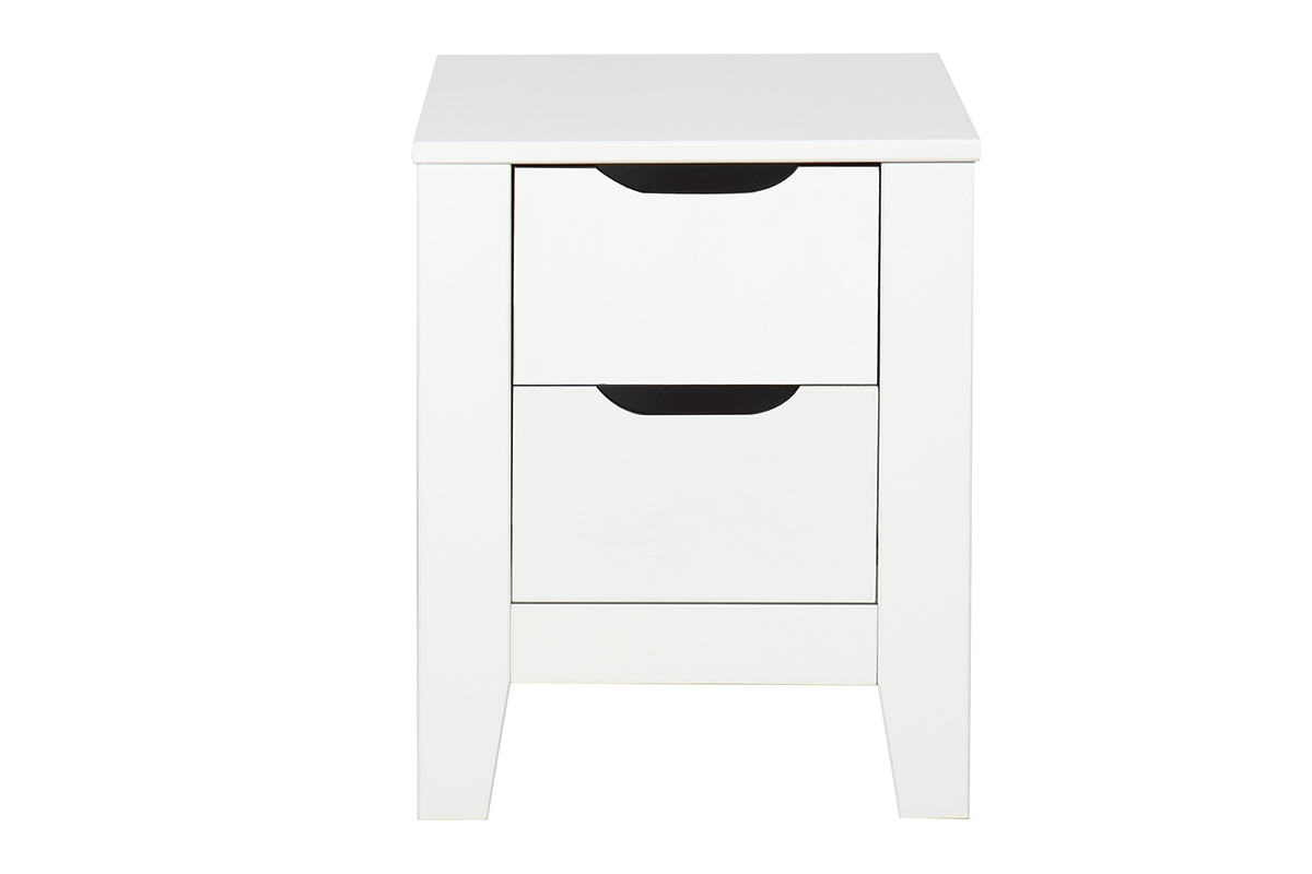 Comodino scandinavo bianco con cassetti MOLENE