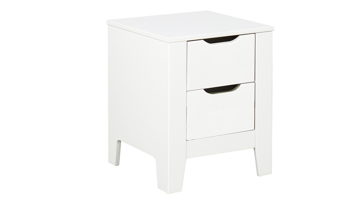 Comodino scandinavo bianco con cassetti MOLENE