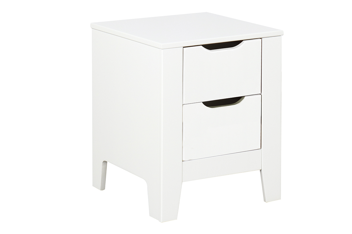Comodino scandinavo bianco con cassetti MOLENE