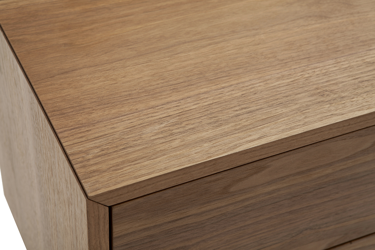 Comodino vintage noce e metallo MANNY