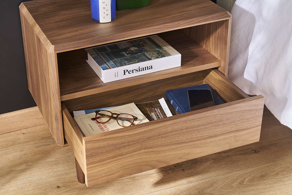 Comodino vintage noce SUVA