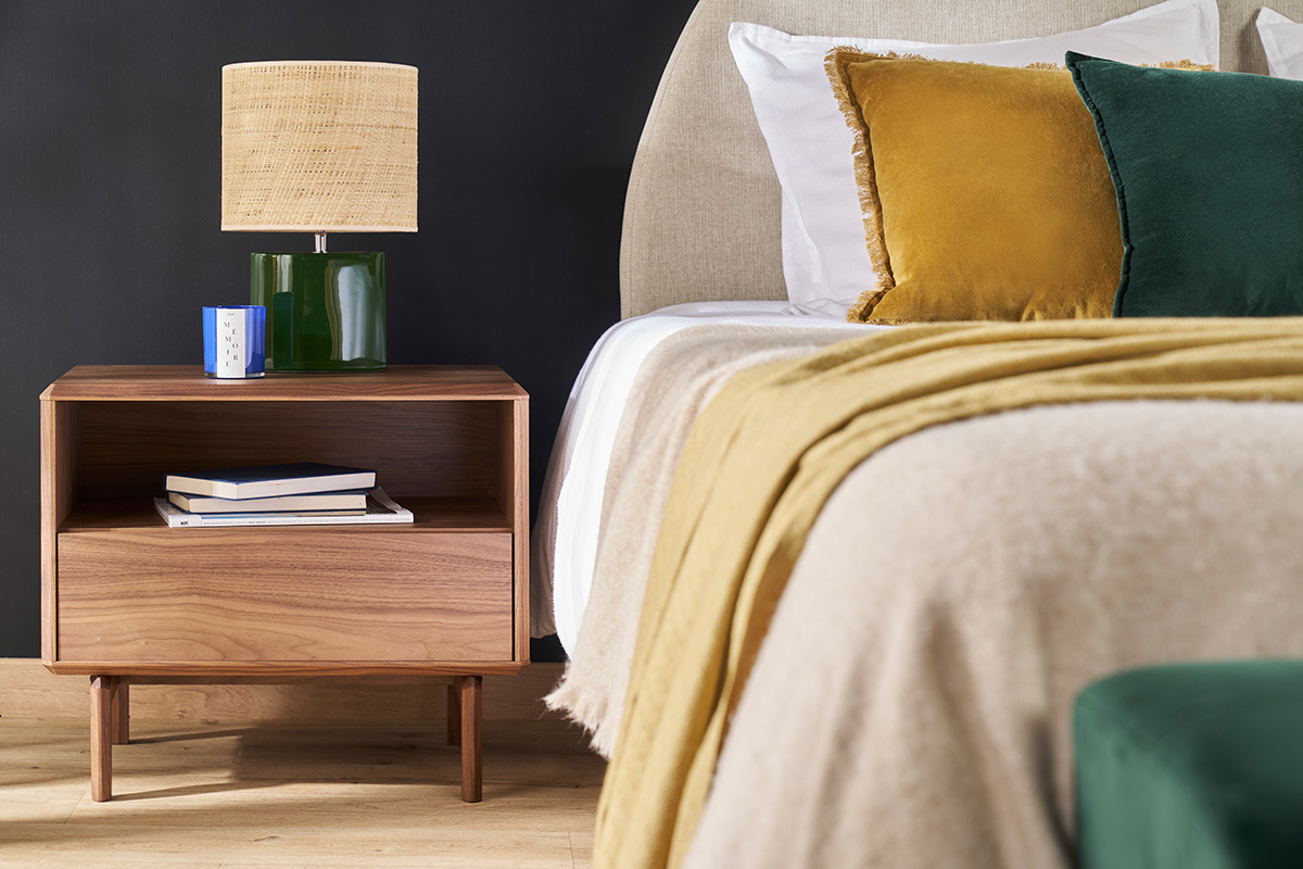 Comodino vintage noce SUVA