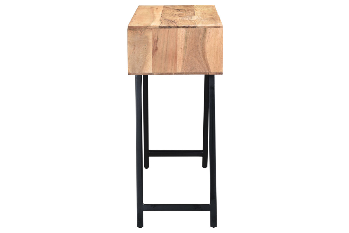 Console 2 cassetti in acacia e metallo nero L81 cm EDITION