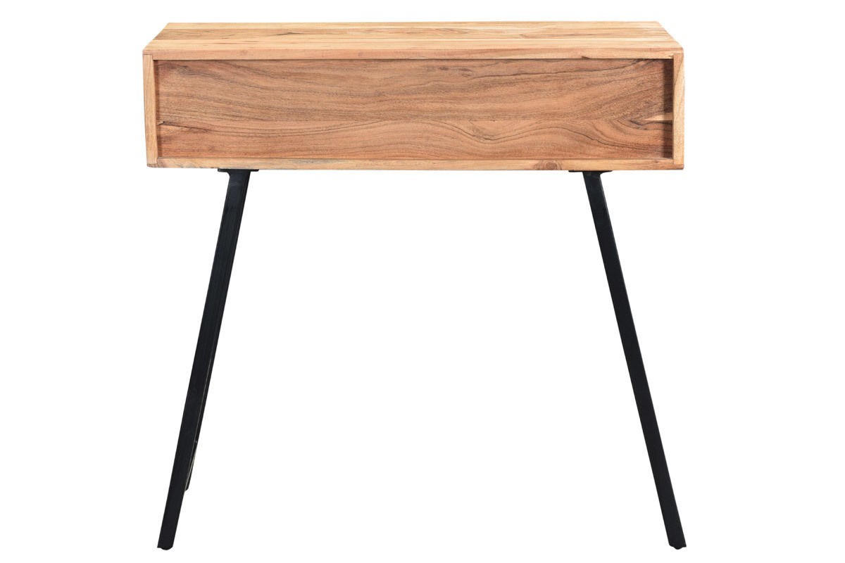 Console 2 cassetti in acacia e metallo nero L81 cm EDITION