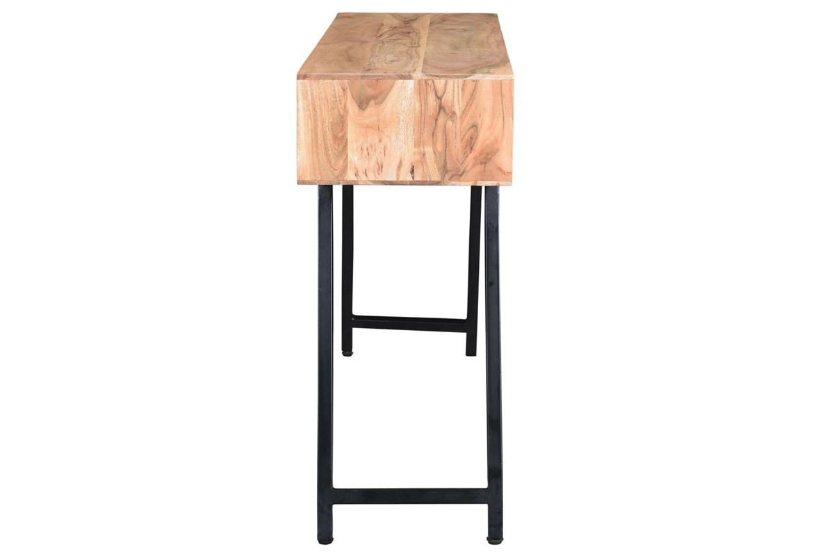 Console 3 cassetti in acacia e metallo nero EDITION