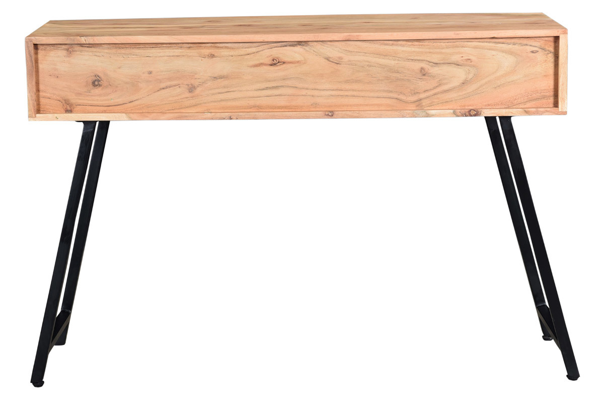 Console 3 cassetti in acacia e metallo nero EDITION